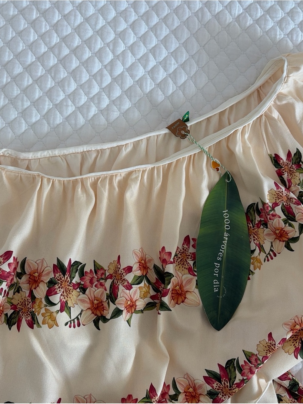 FARM Rio One-Shoulder Floral Maxi Dress in Cream NWT - Picture 9 of 13